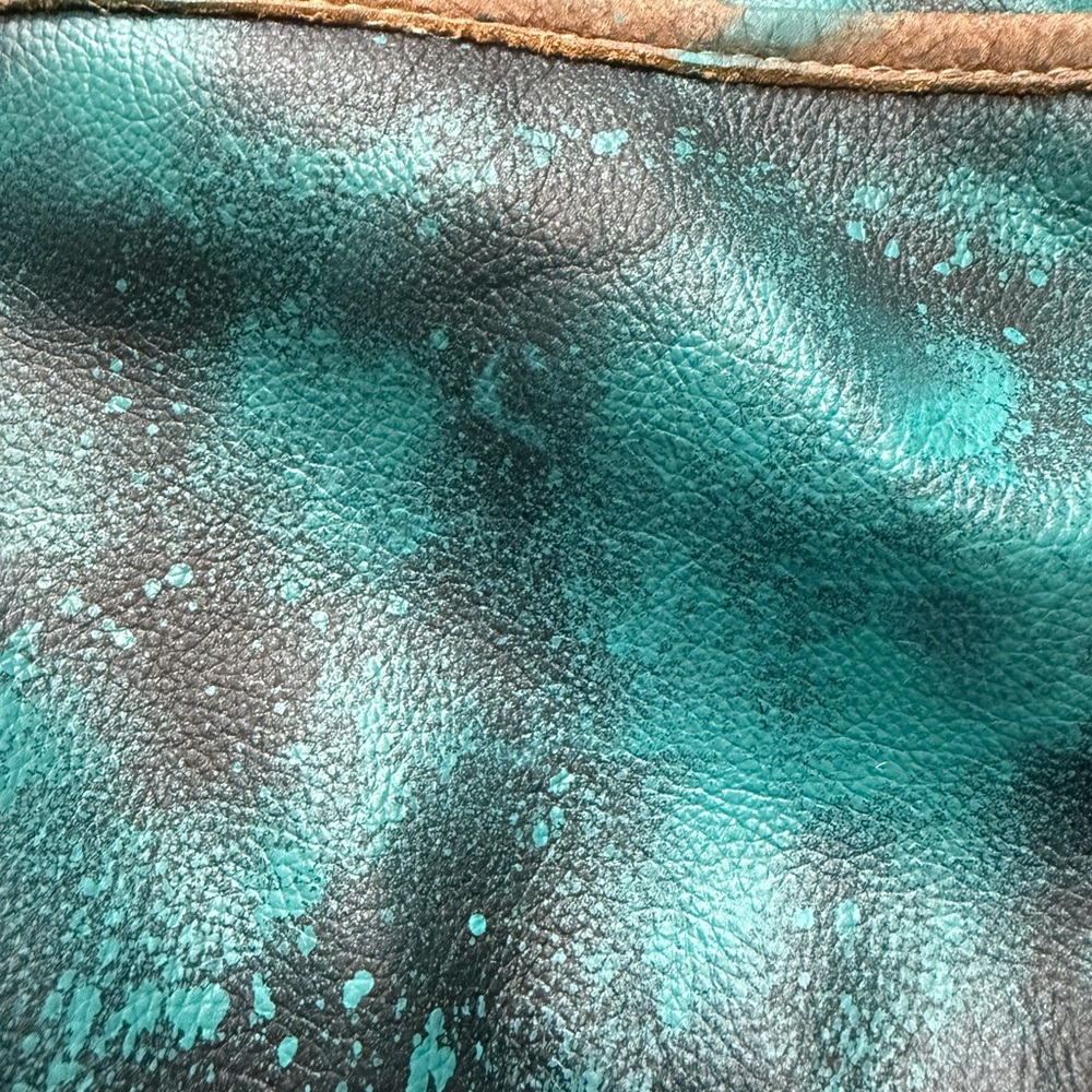 Myra Bag Patchwork Hide Crossbody Mint/Brown West… - image 5